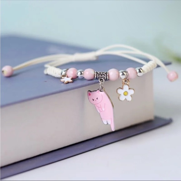 Fashion Braided Lovely Cat Rope Bracelet Adjustable Bangle Women Jewelry Gift - Picture 5 of 6